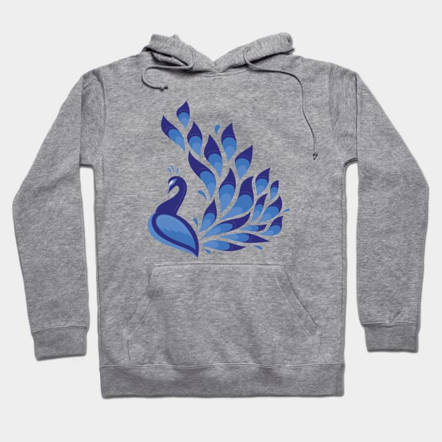 Blue Peacock Hoodie by KC Happy Shop